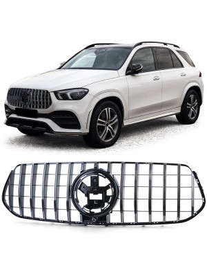 Maska Mercedes Benz GLE / GLE coupe (2019-2023) GT vzhled – černá s chromem (AMG line)